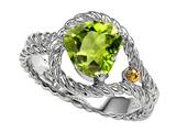 Genuine Heart Shape Peridot Ring