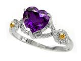 Genuine Heart Shape Amethyst Ring