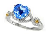 Genuine Heart Shape Blue Topaz Ring