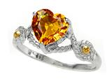 Genuine Heart Shape Citrine Ring