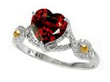 Genuine Heart Shape Garnet Ring