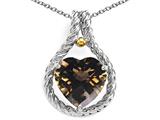 Genuine Heart Shape 10mm Smoky Quartz Pendant