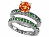Original Star K™ Simulated Round Fire Opal Wedding Set