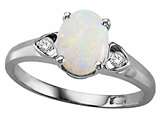 Tommaso Design™ Genuine Opal and Diamond Ring