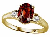 Tommaso Design™ Genuine Garnet and Diamond Ring