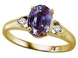 Tommaso Design™ Oval 8x6mm Simulated Alexandrite And Genuine Diamond Ring