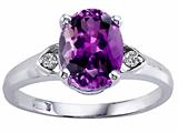 Tommaso Design™ Genuine Amethyst and Diamond Ring