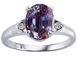 Tommaso Design™ Oval 9x7mm Simulated Alexandrite And Genuine Diamond Ring