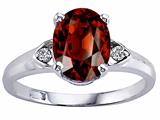 Tommaso Design™ Genuine Garnet and Diamond Ring