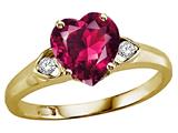 Tommaso Design™ Heart Shape 8mm Created Ruby and Genuine Diamond Ring