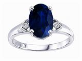 Tommaso Design™ Oval 9x7 mm Genuine Sapphire and Diamond Ring