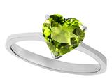 Tommaso Design™ Genuine Peridot Heart Shape 8mm Solitaire Engagement Ring