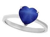 Tommaso Design™ Created Star Sapphire Heart Shape 8mm Solitaire Engagement Ring