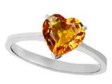 Tommaso Design™ Genuine Citrine Heart Shape 8mm Solitaire Engagement Ring