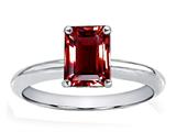 Tommaso Design™ Genuine Garnet Emerald Cut 8x6mm Engagement Ring
