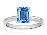 Tommaso Design™ Emerald Cut 8x6mm Genuine Blue Topaz Ring