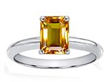 Tommaso Design™ Genuine Citrine Emerald Cut 8x6mm Engagement Ring