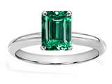 Tommaso Design™ Octagon Cut 8x6mm Simulated Emerald Ring