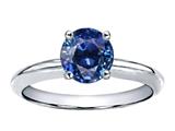 Tommaso Design™ Round 7mm Created Sapphire Solitaire Engagement Ring