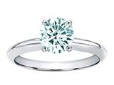 Tommaso Design™ Round 7mm Genuine Aquamarine Solitaire Engagement Ring