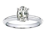 Tommaso Design™ Genuine White Topaz Solitaire Engagement Ring