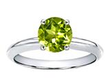 Tommaso Design™ Round 7mm Genuine Peridot Solitaire Engagement Ring
