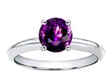 Tommaso Design™ Round 7mm Genuine Amethyst Solitaire Engagement Ring