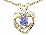 Tommaso Design™ Genuine Tanzanite and Diamond Heart Pendant
