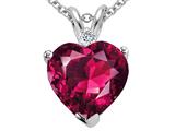 Tommaso Design™ 8mm Created Ruby and Genuine Diamond Heart Pendant