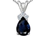 Tommaso Design™ Genuine Sapphire and Diamond Pendant