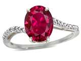 Tommaso Design™ Oval Created Ruby and Diamond Ring
