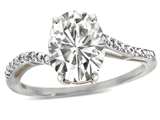 Tommaso Design™ Oval Genuine White Topaz and Diamond Ring