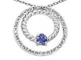 Tommaso Design™ Round 3mm Genuine Tanzanite and Diamond Circle Pendant