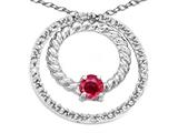 Tommaso Design™ Genuine Round Ruby and Diamond Circle Pendant