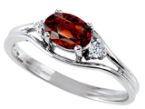 Tommaso Design™ Genuine Garnet and Diamond Ring