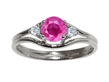Tommaso Design™ Genuine Pink Sapphire and Diamond Ring