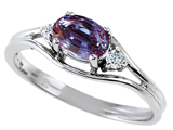 Tommaso Design™ Simulated Alexandrite And Genuine Diamond Ring