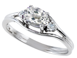Tommaso Design™ Genuine White Topaz and Diamond Ring