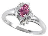 Tommaso Design™ Genuine Pink Tourmaline and Diamond Ring