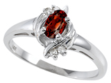 Tommaso Design™ Genuine Garnet and Diamond Ring