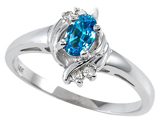Tommaso Design™ Genuine Blue Topaz and Diamond Ring