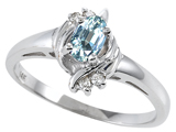 Tommaso Design™ Genuine Aquamarine and Diamond Ring