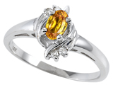 Tommaso Design™ Genuine Citrine and Diamond Ring