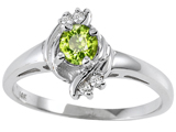 Tommaso Design™ Genuine Peridot and Diamond Ring