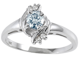 Tommaso Design™ Genuine Aquamarine and Diamond Ring