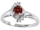 Tommaso Design™ Genuine Garnet and Diamond Ring