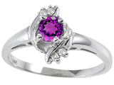 Tommaso Design™ Genuine Amethyst and Diamond Ring