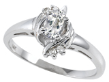 Tommaso Design™ Genuine White Topaz and Diamond Ring