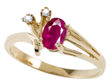 Tommaso Design™ Genuine Ruby and Diamond Ring