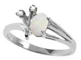 Tommaso Design™ Genuine Opal and Diamond Ring